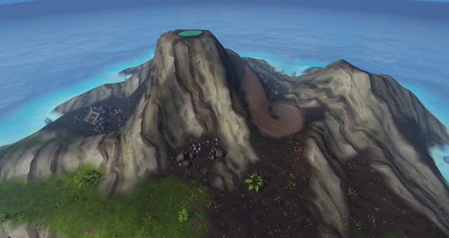 Braindeath Island volcano