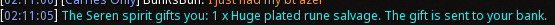 Reward proof for Huge plated rune salvage