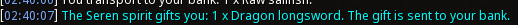 Reward proof for Dragon longsword