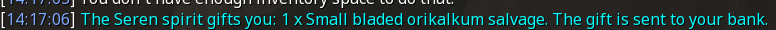 Reward proof for Small bladed orikalkum salvage