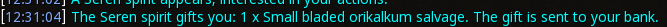 Reward proof for Small bladed orikalkum salvage