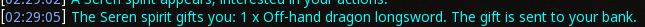 Reward proof for Off-hand dragon longsword
