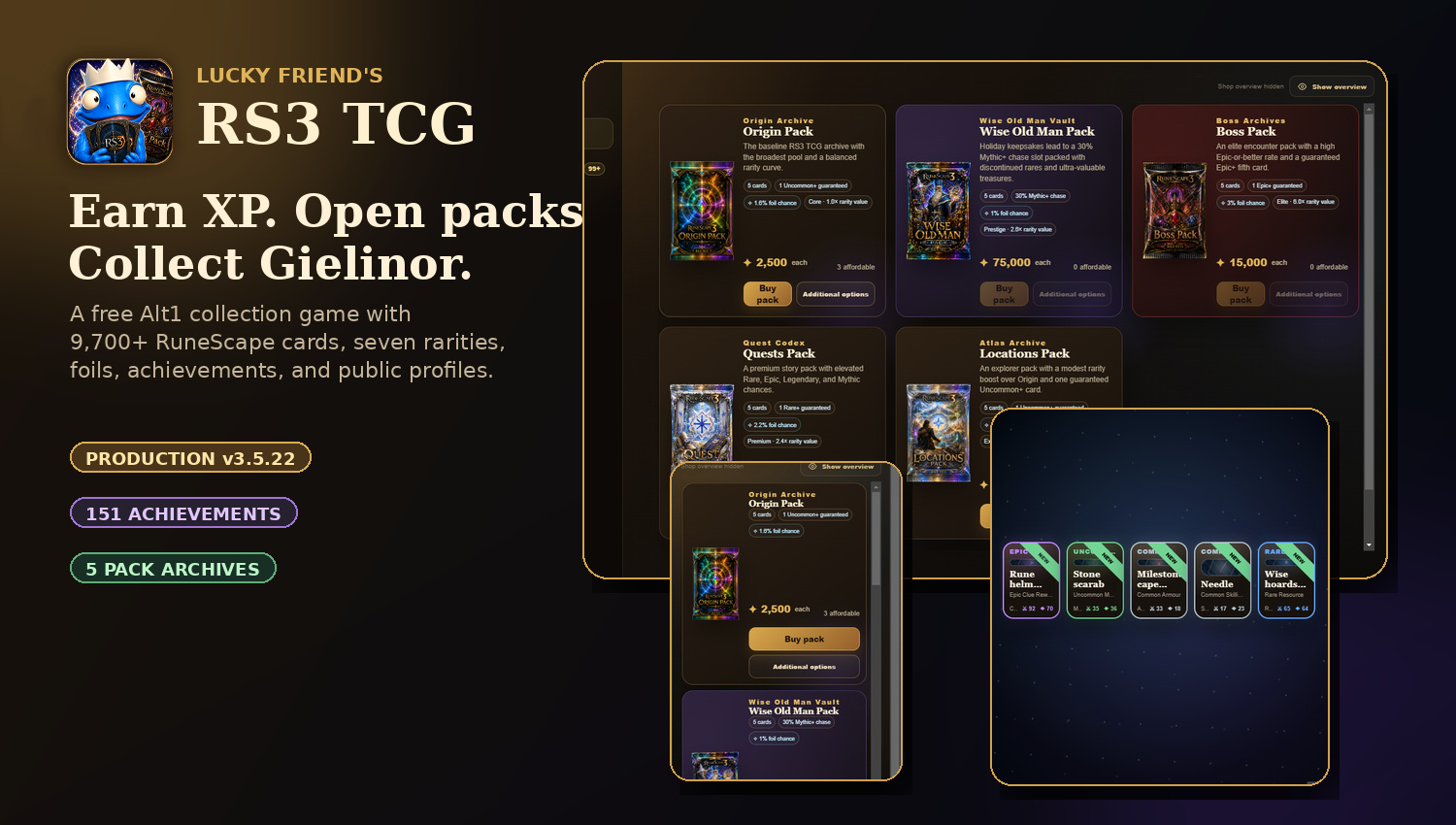 Lucky Friend’s RS3 TCG overview
