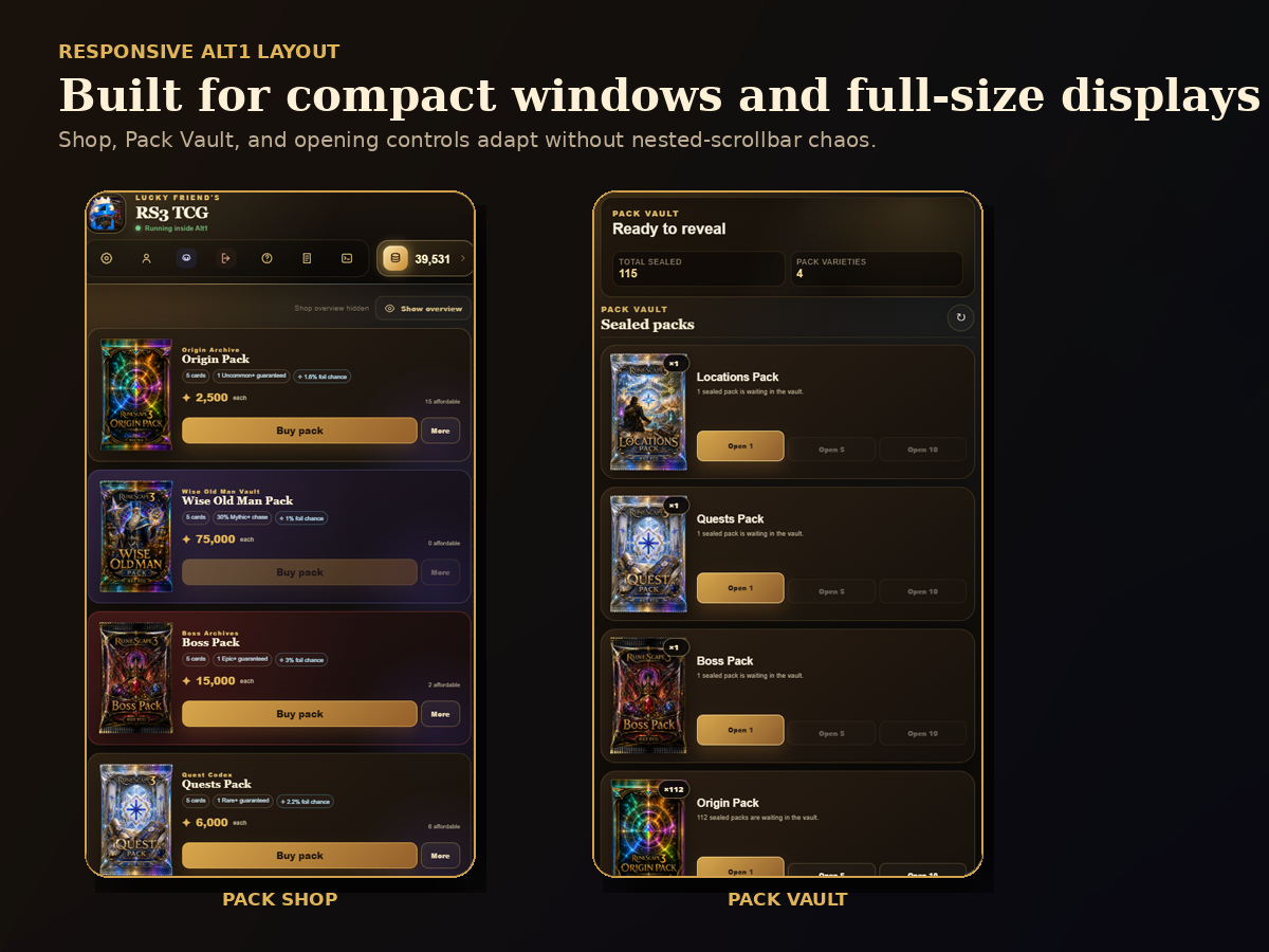 Compact and responsive Alt1 layouts