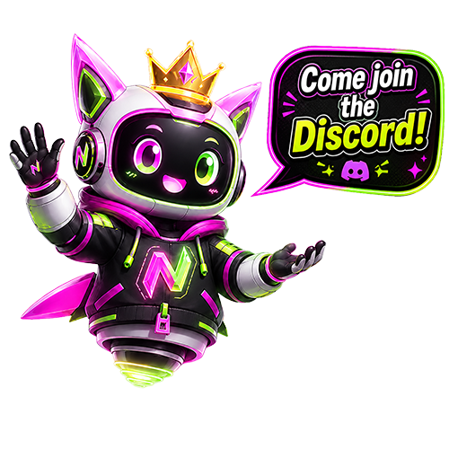 NERGLY Discord mascot inviting viewers to join the Discord